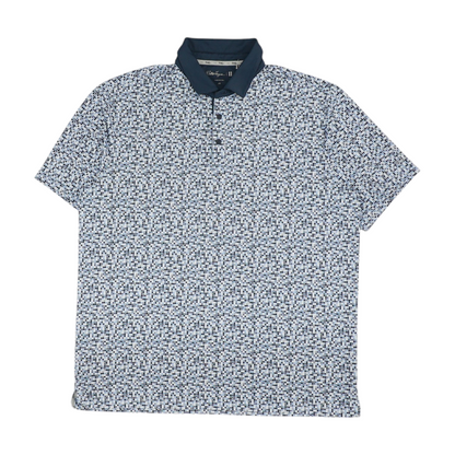 Blue Polka Dot Short Sleeve Polo