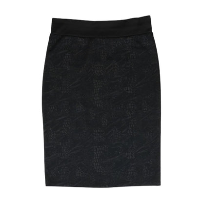 Black Animal Print Midi Skirt