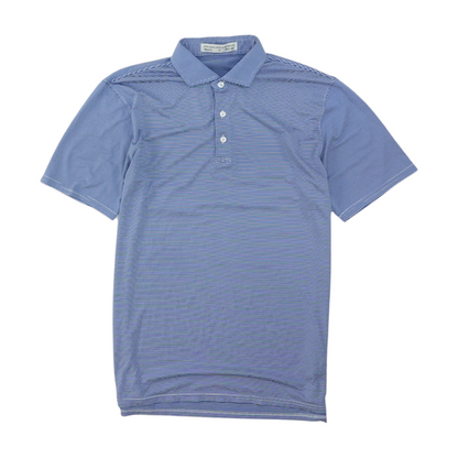 Blue Striped Short Sleeve Polo