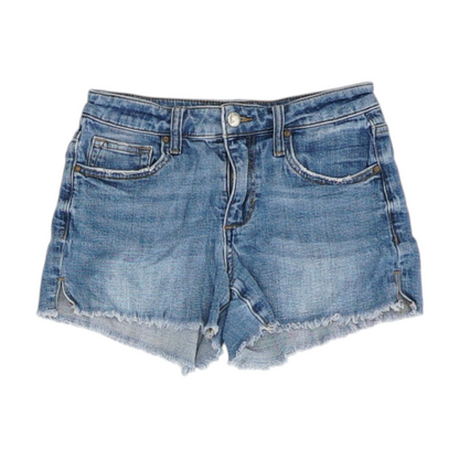 Blue Solid Denim Shorts
