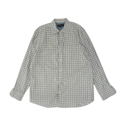 Gray Plaid Long Sleeve Button Down
