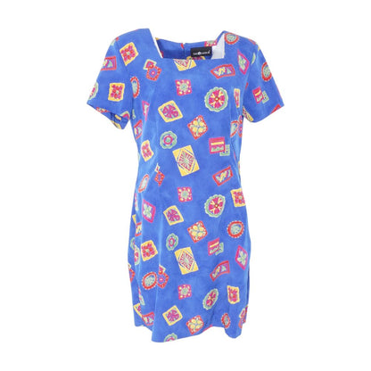 Blue Graphic Midi Dress
