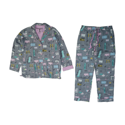 Gray Graphic Pajama Set