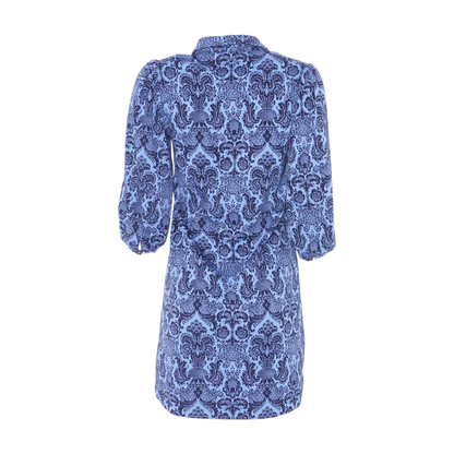 Blue Graphic Midi Dress