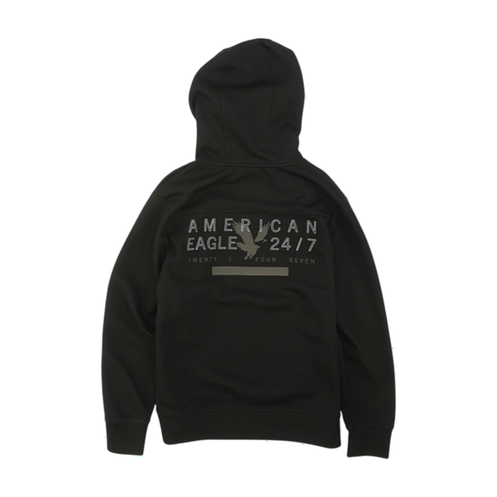 Black Solid Hoodie Pullover