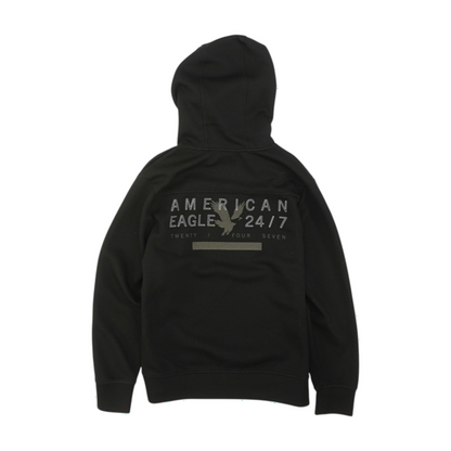 Black Solid Hoodie Pullover