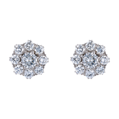 2 1/5 ctw 14K Two-Tone Gold Diamond Stud Earrings