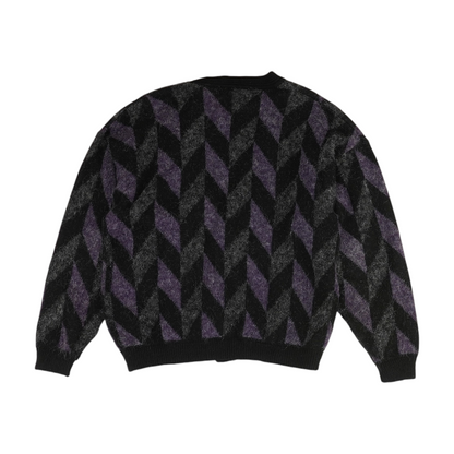 Vintage Purple Chevron Cardigan Sweater