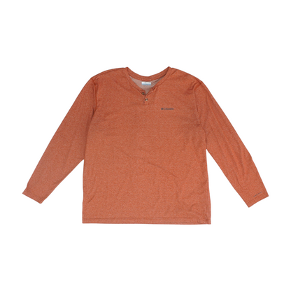 Orange Solid Henley T-Shirt