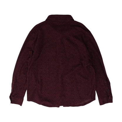 Maroon Print Flannel Button Down