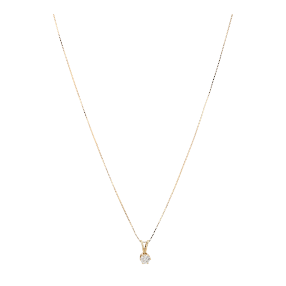 1/5 ctw 14K Yellow Gold Diamond Pendant Necklace