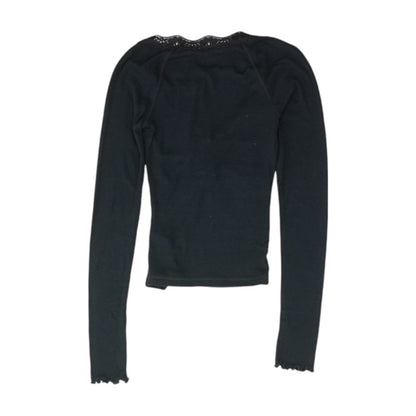Black Solid Pajama Top