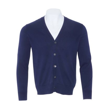 Navy Solid Cardigan Sweater