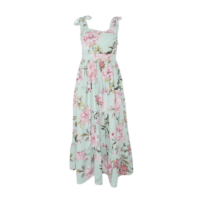 Green Floral Midi Dress