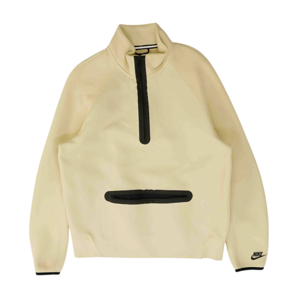 Beige Solid 1/4 Zip Pullover