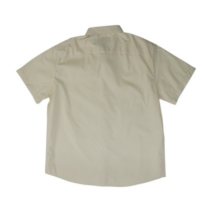 Ivory Solid Short Sleeve Button Down