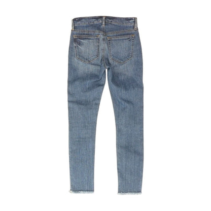 Blue Solid High Rise Skinny Leg Jeans