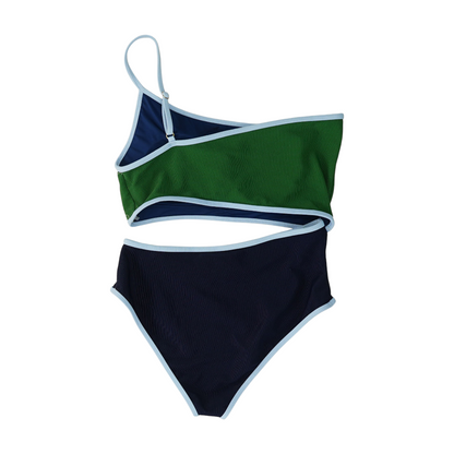Green Color Block One-Piece