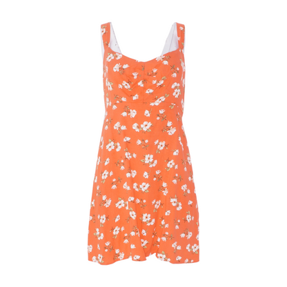 Orange Floral Mini Dress