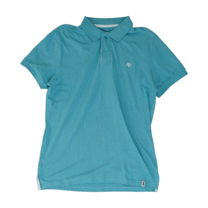 Blue Solid Short Sleeve Polo