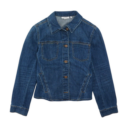 Blue Solid Denim Jacket