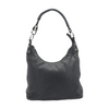 Black Leather Hobo Shoulder Bag