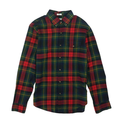 Green Plaid Flannel Button Down