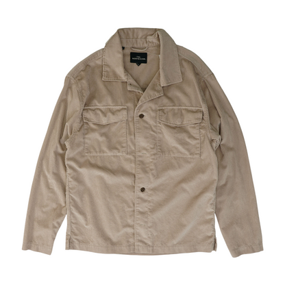 Khaki Solid Flannel Button Down