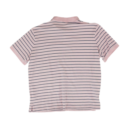 Pink Striped Short Sleeve Polo