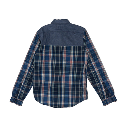 Blue Plaid Long Sleeve Button Down