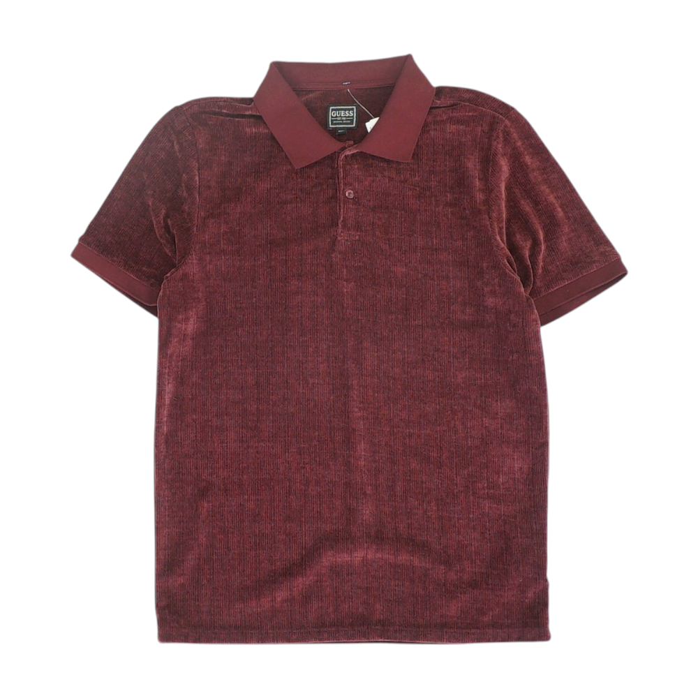 Maroon Solid Short Sleeve Polo