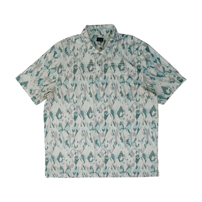 White Abstract Short Sleeve Polo