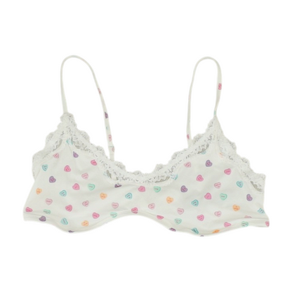 White Plus Hearts Bralette