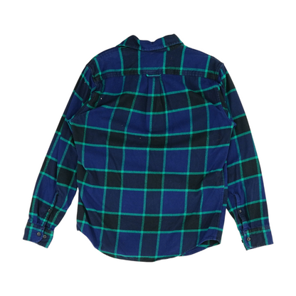 Navy Check Flannel Button Down