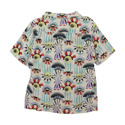 Multi Abstract Short Sleeve Button Down