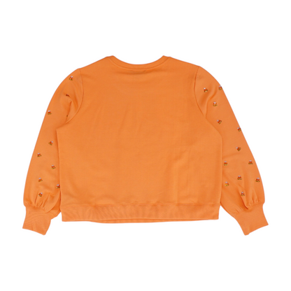 Orange Graphic Sweatshirt Pullover