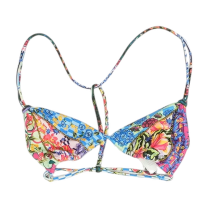 Blue Floral Swim Top