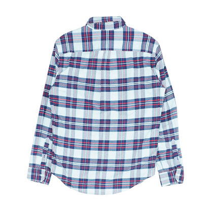 White Plaid Long Sleeve Button Down