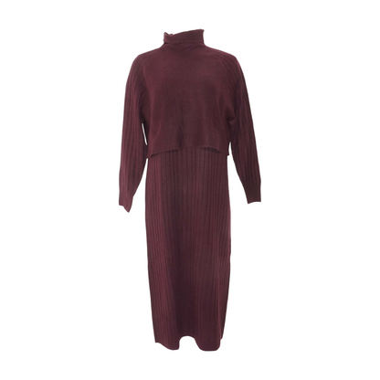 Maroon Petite Midi Dress