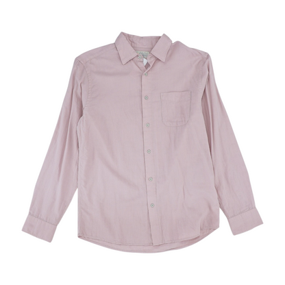 Pink Solid Long Sleeve Button Down