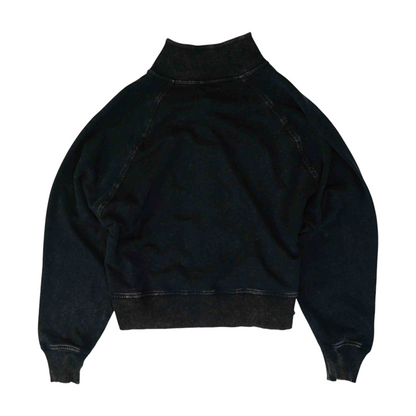 Black Solid Sweatshirt Pullover