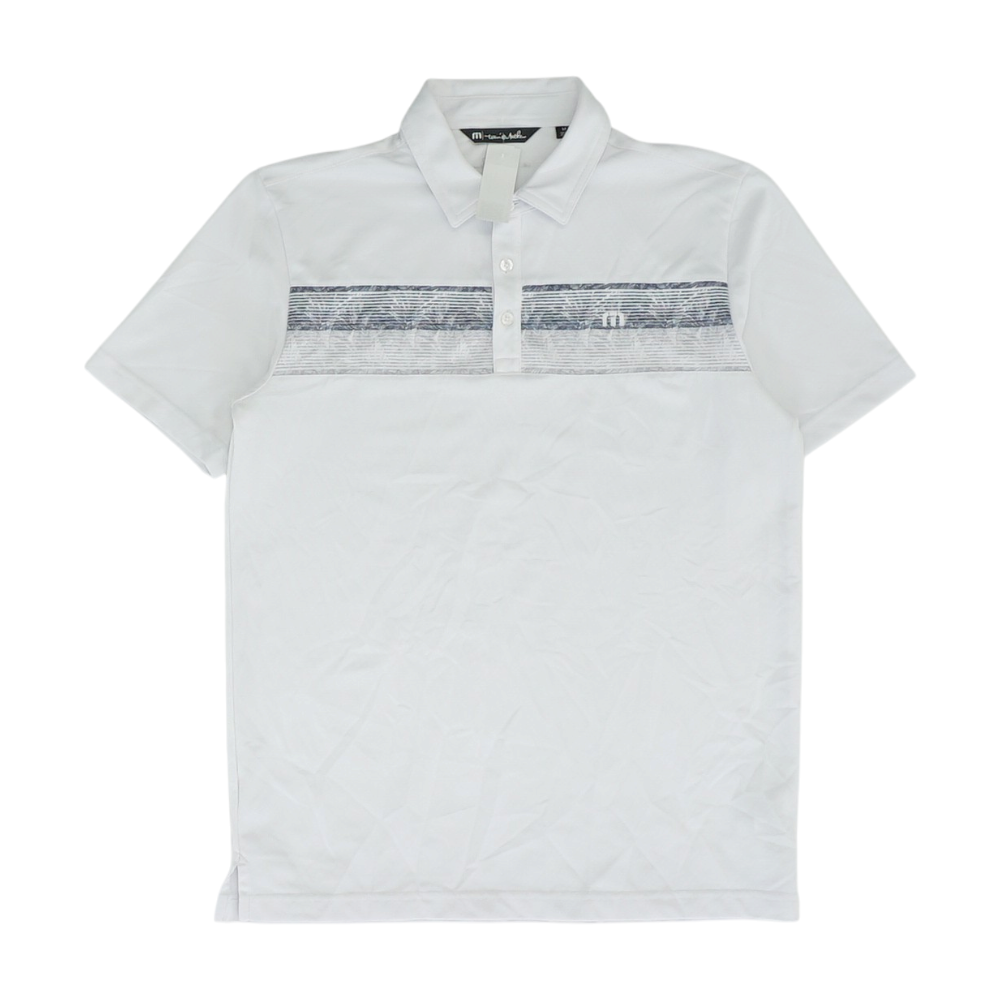 White Color Block Short Sleeve Polo