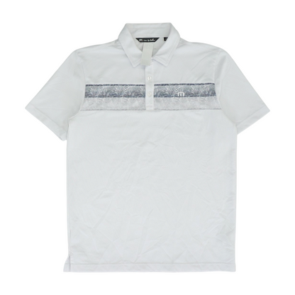 White Color Block Short Sleeve Polo
