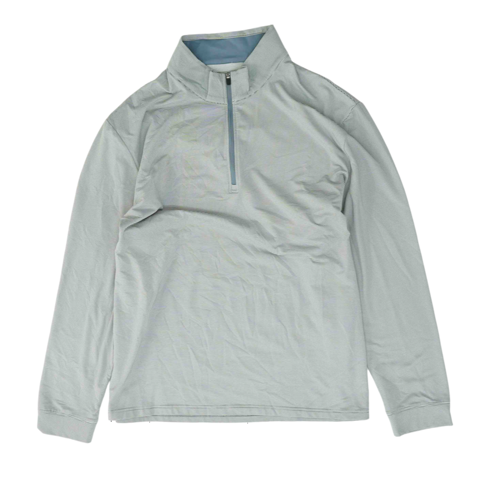 Gray Striped 1/4 Zip Pullover