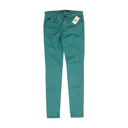Turquoise Mid Rise Skinny Leg Jeans