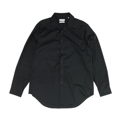 Black Solid Long Sleeve Button Down