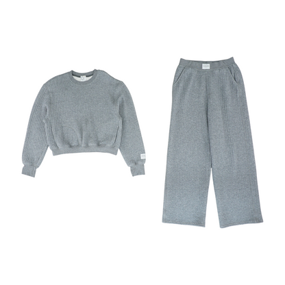 Gray Solid Pant Set