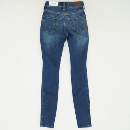 Blue Solid High Rise Skinny Leg Jeans