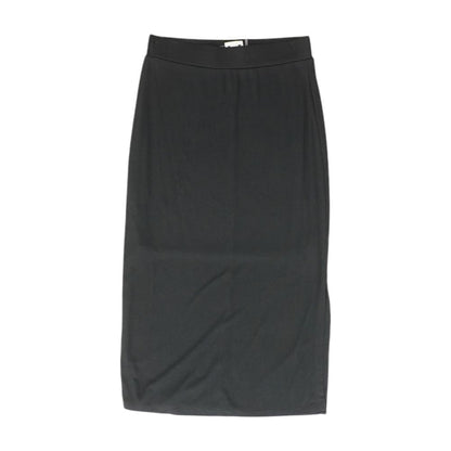 Black Solid Midi Skirt