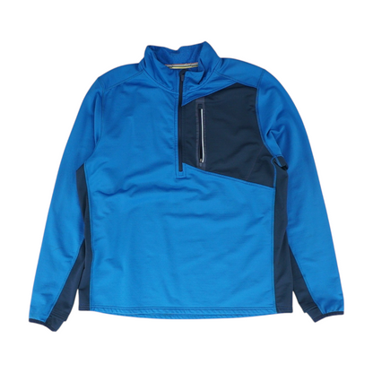 Blue Color Block 1/4 Zip Sweater